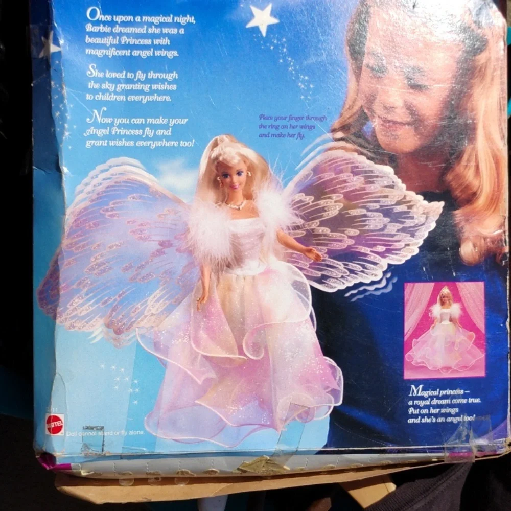 💖 Barbie ANGEL PRINCESS Doll Disney's  1996 in Box - Picture 3 of 16